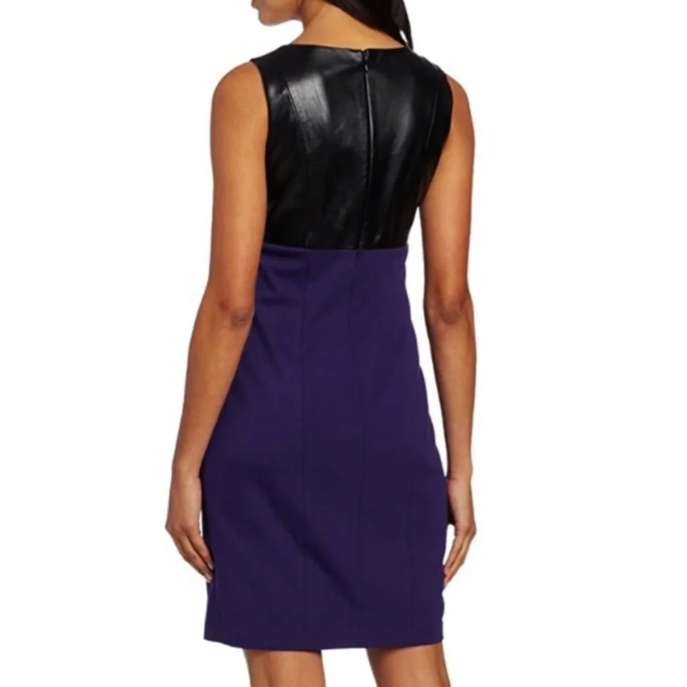 Cynthia Steffe Dress / purple & black leather / 6 - Picture 2 of 9